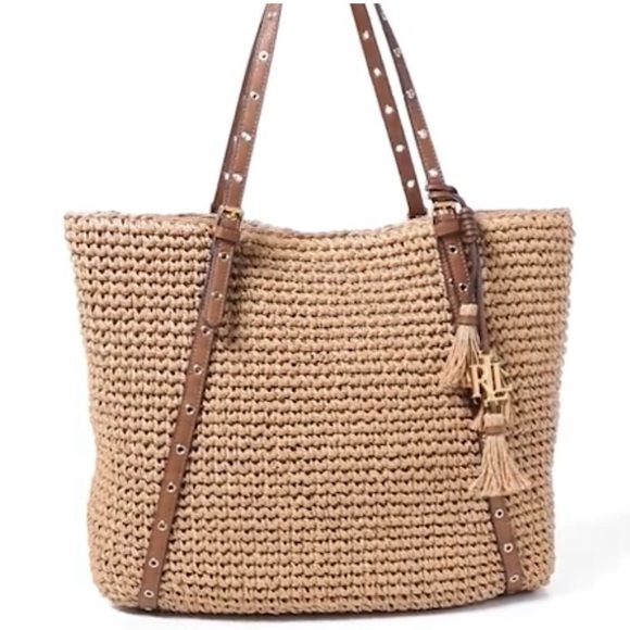 Lauren Ralph Lauren Handbags - Lauren Ralph Lauren Straw Hayden Tote
